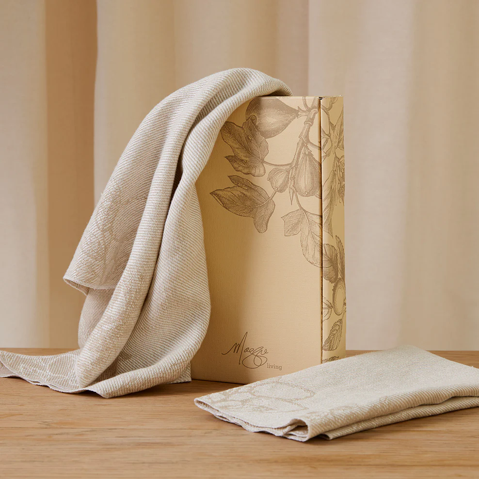 Maggie Living: French Linen Napkins with Jacquard Detailing - Set of 4 - Image 5