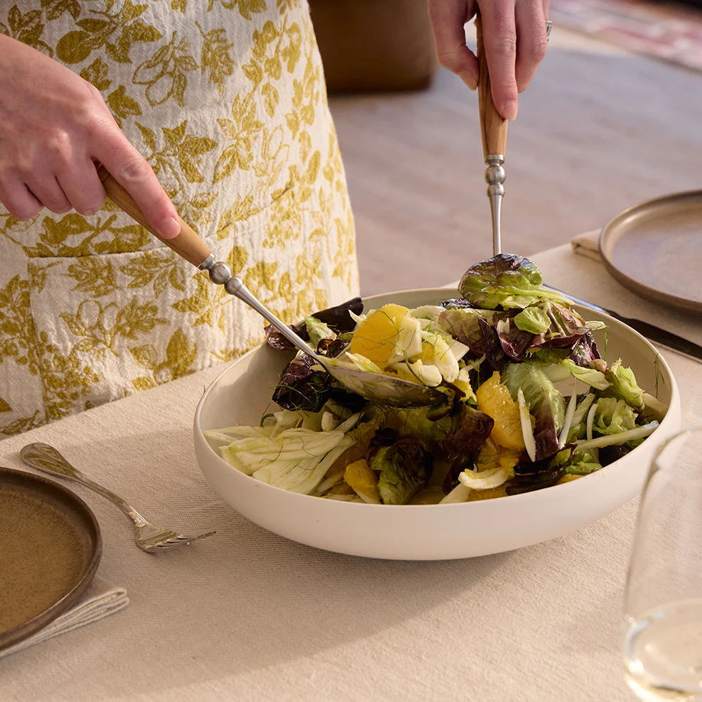 Salad Servers with Italian Olive Wood Handles - Image 4
