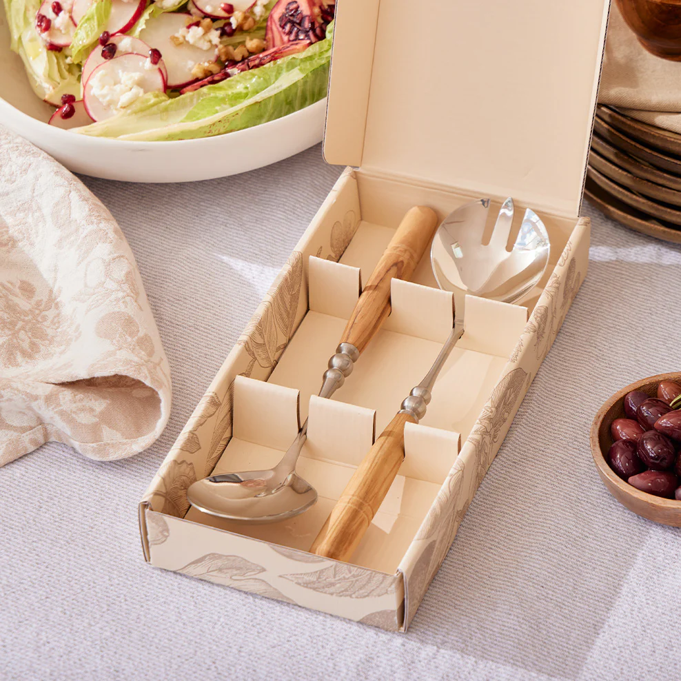 Salad Servers with Italian Olive Wood Handles - Image 5