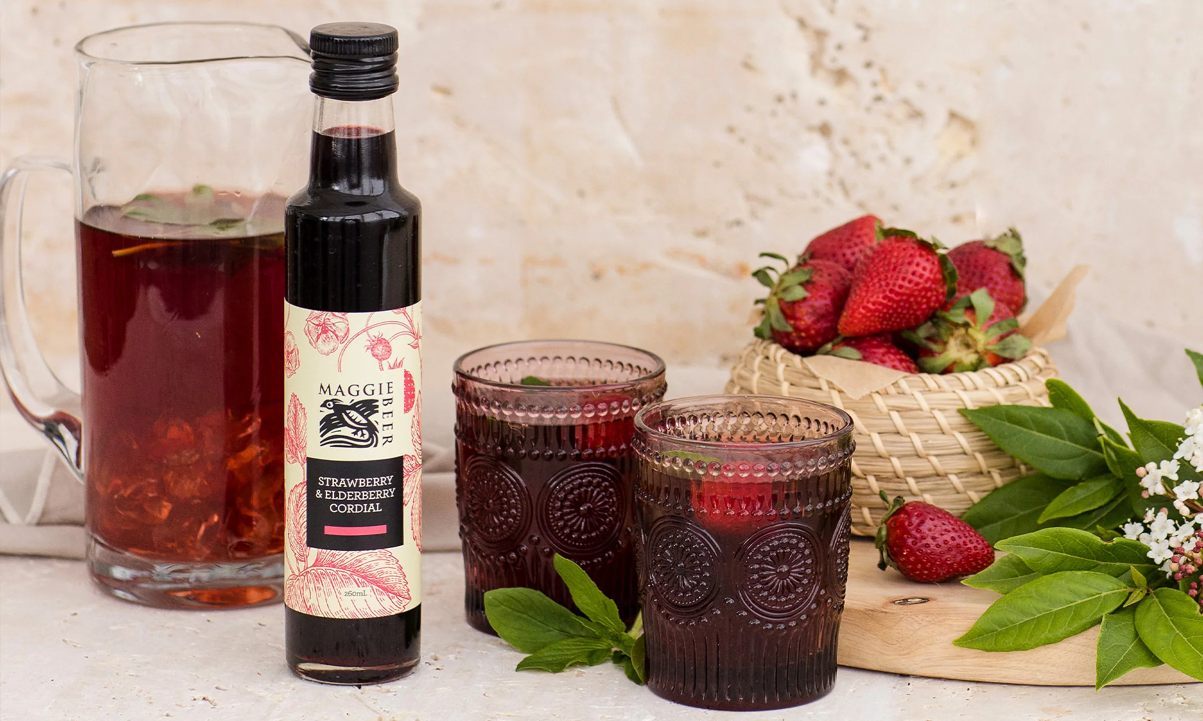 Strawberry & Elderberry Cordial 260mL